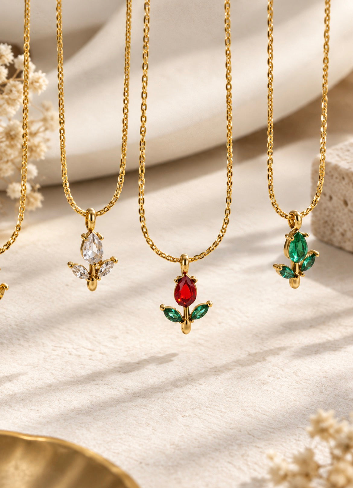 Tulip necklace red