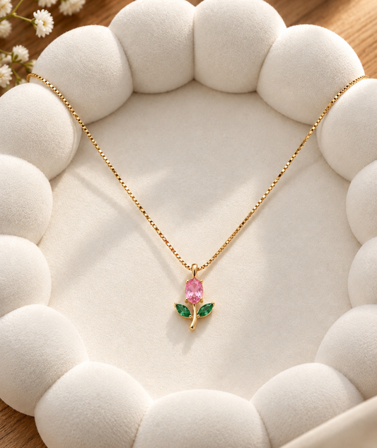 Tulip necklace pink